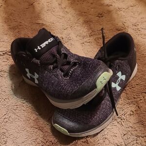 Under Armour Charcoal Sneakers with Light Blue Logo